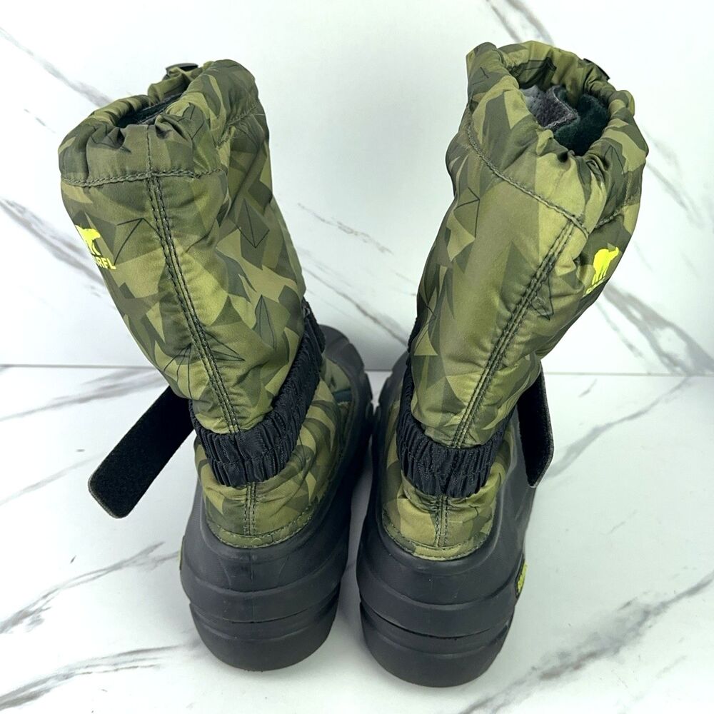 SOREL NY3504-371 Flurry Youth Size US 7 EUR 39 Winter Snow Boot Camo Stompers - Picture 5 of 9